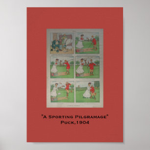 1904 Puck Golf Cartoon Eine Sportpfeife Poster