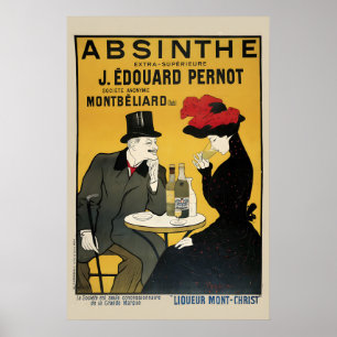 1905 Absinth-Tisch Vintage-Alkoholwerbung Poster