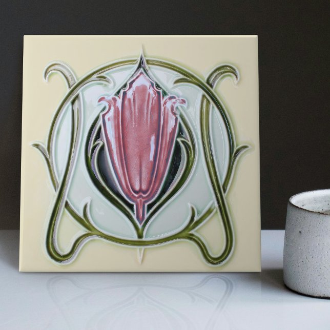 1905 Art Nouveau Gibbons UK Floral Fliese (Von Creator hochgeladen)