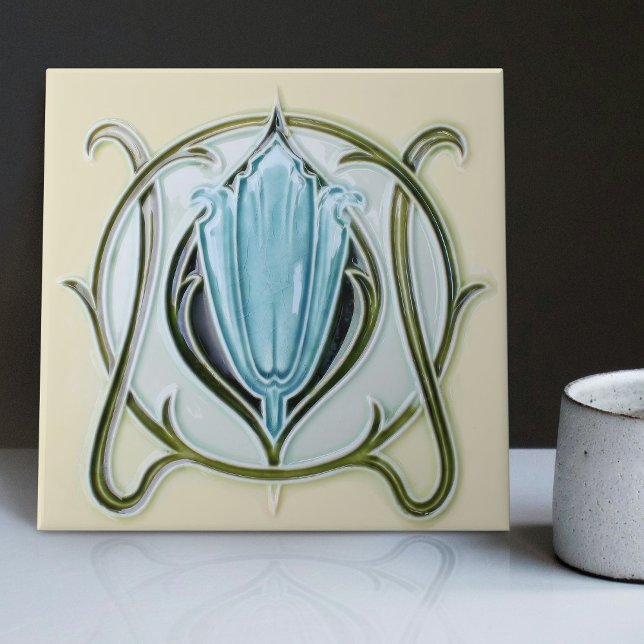 1905 Art Nouveau Gibbons UK Floral Fliese (Von Creator hochgeladen)