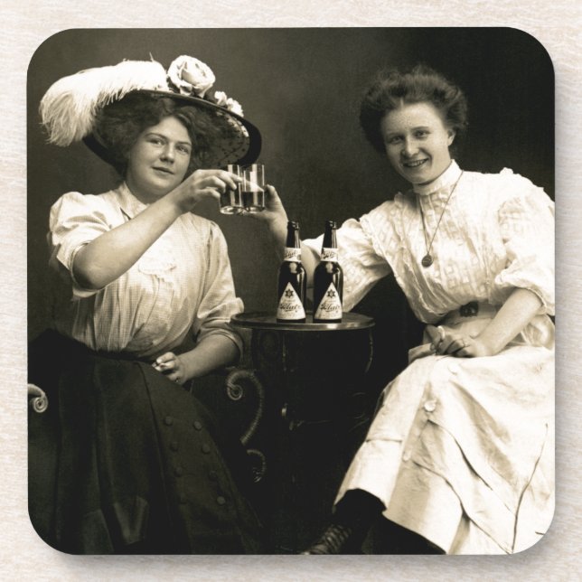 1905 Bier Drinking Girlfriends Untersetzer (Vorderseite)
