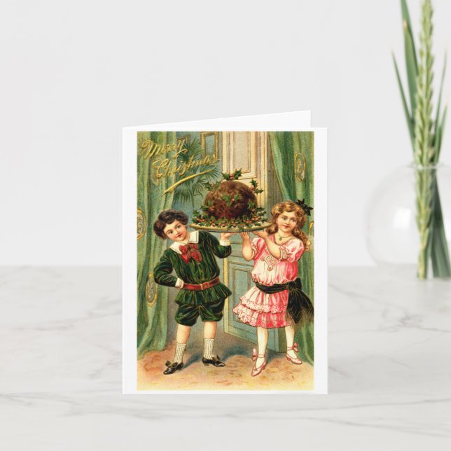 1905 Figgy Pudding Christmas Feiertagskarte (Vorderseite)