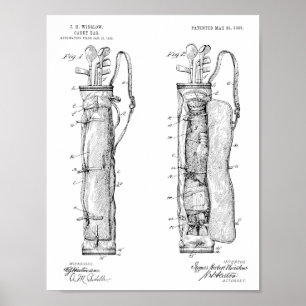 1905 Golf Club Caddy Bag Design Patent Art Print Poster