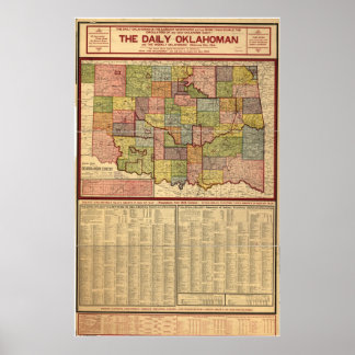 1905 Karte von Oklahoma Poster