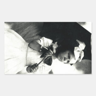 1905 Tough Little Girl Rechteckiger Aufkleber