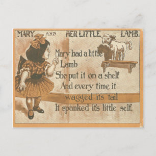 1905 Vintage Mary und ihr Lamm Reim-Postkarte Postkarte