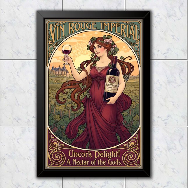 1905 Vintage Vin Rouge Impérial Wine Advertising Poster (Von Creator hochgeladen)