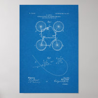1905 Vintages Doppelfahrrad Patent Blueprint Art