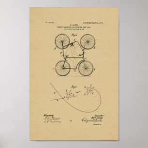 1905 Vintages Doppelfahrradpatent Art Printwerbung Poster