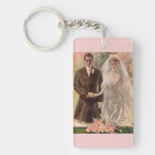 1906 Edwardian Hochzeit Schlüsselanhänger