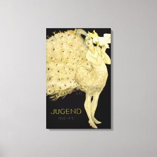 1906!!! PFAU-TÄNZER-LEINWAND DER KUNST-NOUVEAU LEINWANDDRUCK