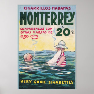 1906 Vintage Monterrey-Zigarrenwerbung Poster
