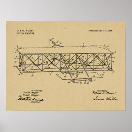 1906 Wright Brothers Flugzeugpatent Zeichnend Prin Poster