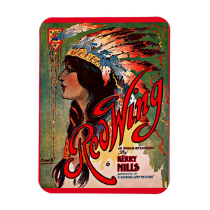 1907 Redwing sheet music cover print Magnet
