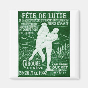 1907 Schweizer Wrestling Magnet