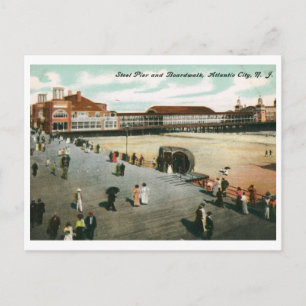 1907 Steel Pier & Boardwalk, Atlantic City, NJ Vin Postkarte