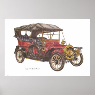 1907 TT Rover Automobil Poster