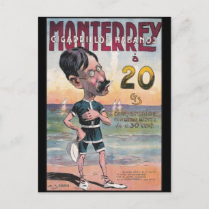 1907 Vintage Monetrrey Cigar Advertisement Postkarte