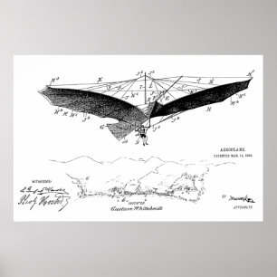 1908 Flying Wing Patent Zeichnend Kunstdrucke Poster