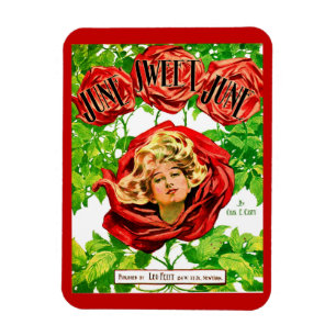 1908 Juni Sweet June Notenblatt drucken Magnet