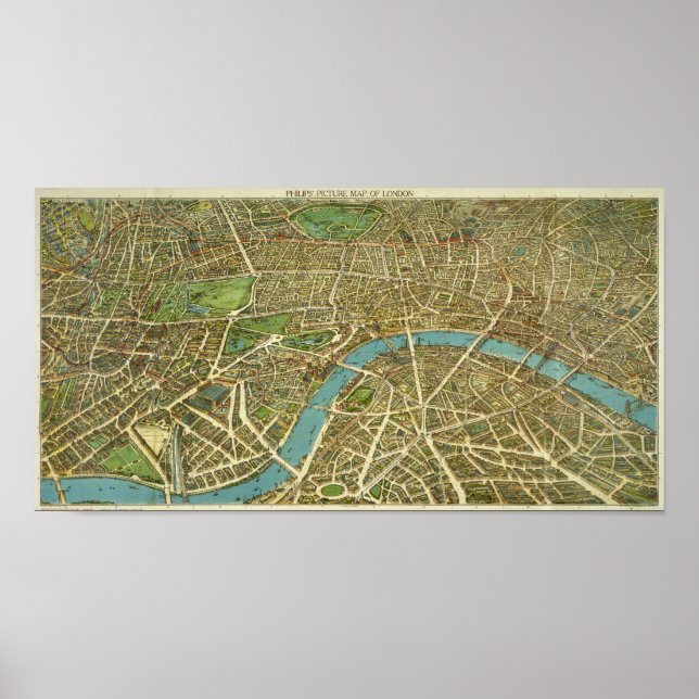 1908 London Vintag Map Poster (Vorne)