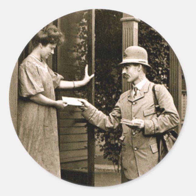 1908 Post Runder Aufkleber (Vorderseite)