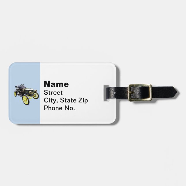 1908 Stanley Steamer Motor Car Gepäckanhänger (Vorderseite horizontal)