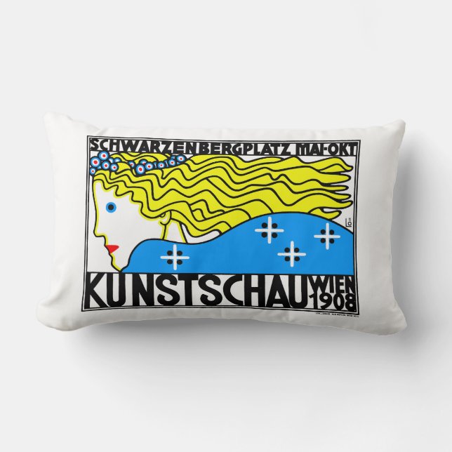 1908 Wiener Jugendstil-Messe Maiden Lendenkissen (Vorderseite)