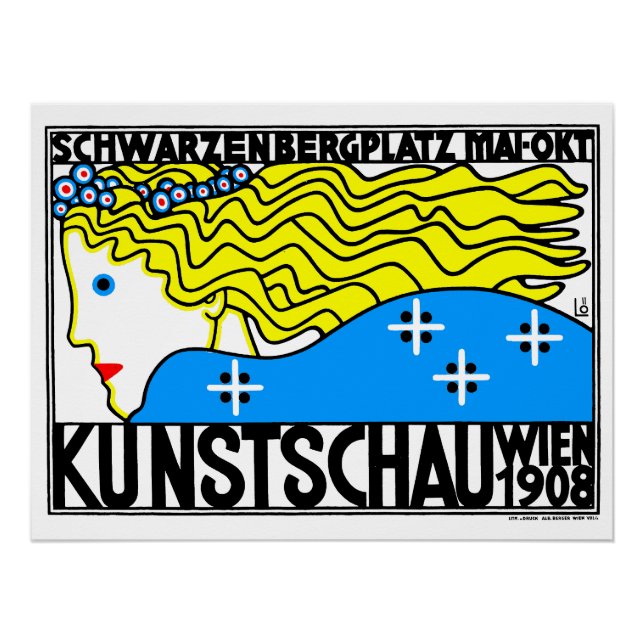 1908 Wiener Jugendstil-Messe Maiden Poster (Vorderseite)