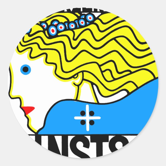 1908 Wiener Jugendstil-Messe Maiden Runder Aufkleber (Vorderseite)