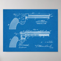 1909 Gun Auto Patent Art Zeichnend Print