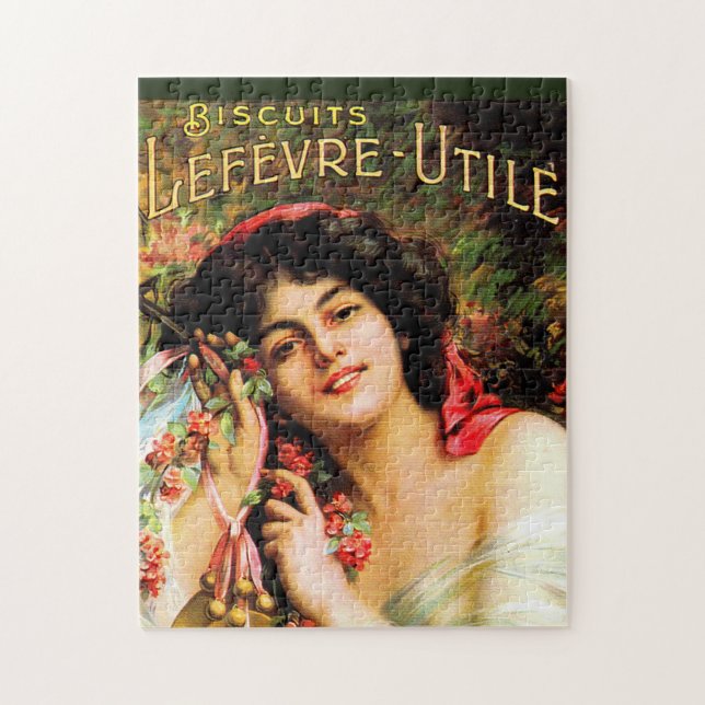 1909 hübsche Dame Biscuits Lefevre-Utile Puzzle (Vertikal)