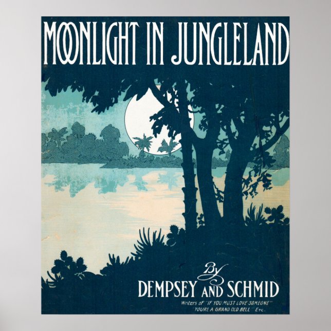 1909 Mondlicht in Jungleland Notenblatt Poster (Vorne)