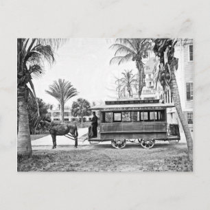 1909 Palm Beach Florida Trolley Postcard Postkarte