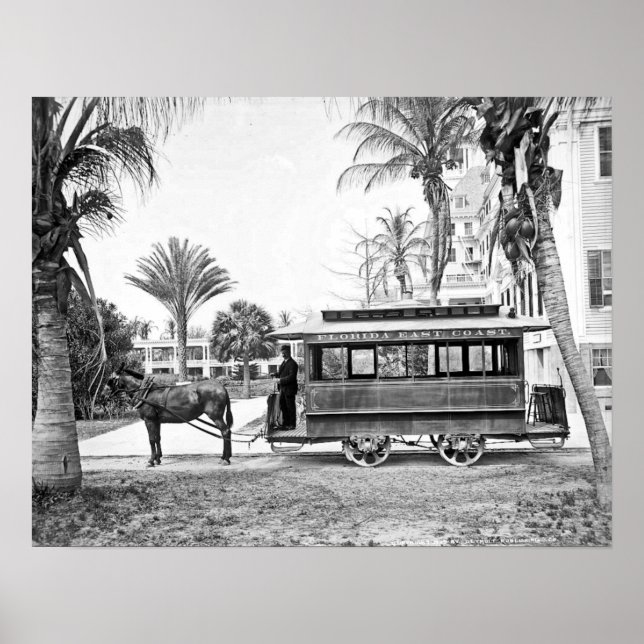 1909 Palm Beach Florida Trolley Poster (Vorne)
