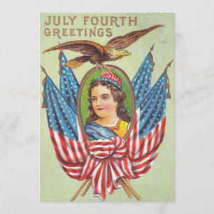 1909 Postkarte zum vierten Juli, Vintage-Digital-D