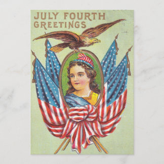 1909 Postkarte zum vierten Juli, Vintage-Digital-D
