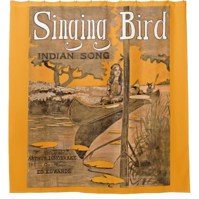 1909 Singing Bird Notendruck Duschvorhang (Vorderseite)