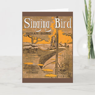 1909 Singing Bird Notendruck Karte