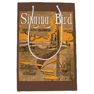 1909 Singing Bird Notendruck Mittlere Geschenktüte