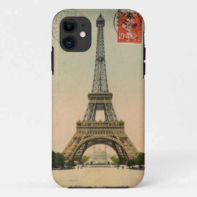 1909 Vintager Eiffelturm Postcard Paris Case-Mate iPhone Hülle (Rückseite)