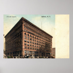 1909 Vintages Ellicott Quadrat, Büffel, NY Poster