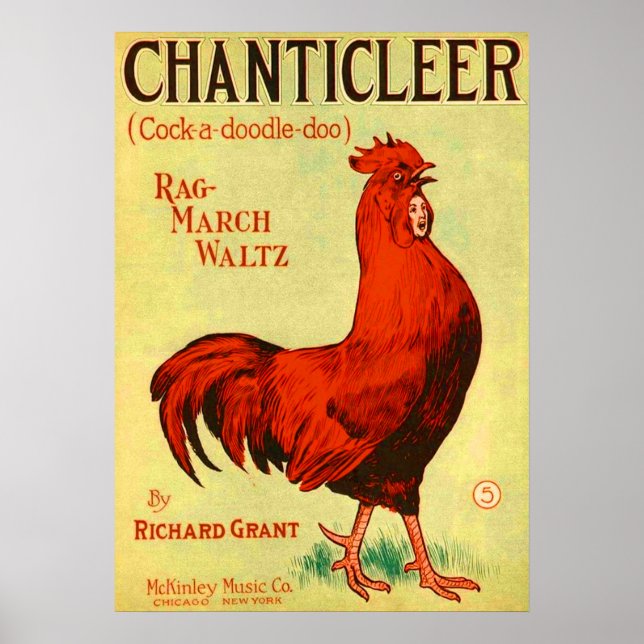 1910 Chanticle-Noten Poster (Vorne)