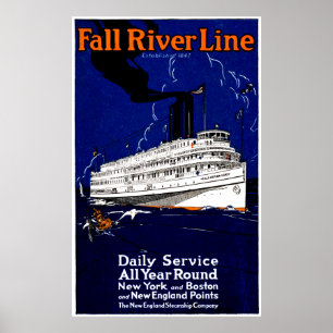 1910 Fall River Steamship Line Poster