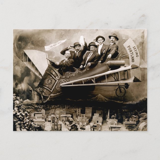 1910 Flug über Portland Postkarte (Vorderseite)