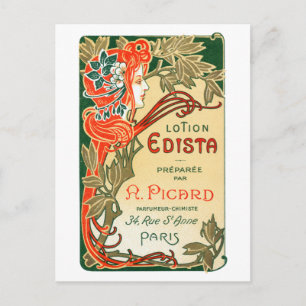 1910 französisches Jugendstil-Label Postkarte