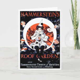1910!!! HAMMERSTEIN "ROOF GARDEN" THEATER GRUSS KARTE
