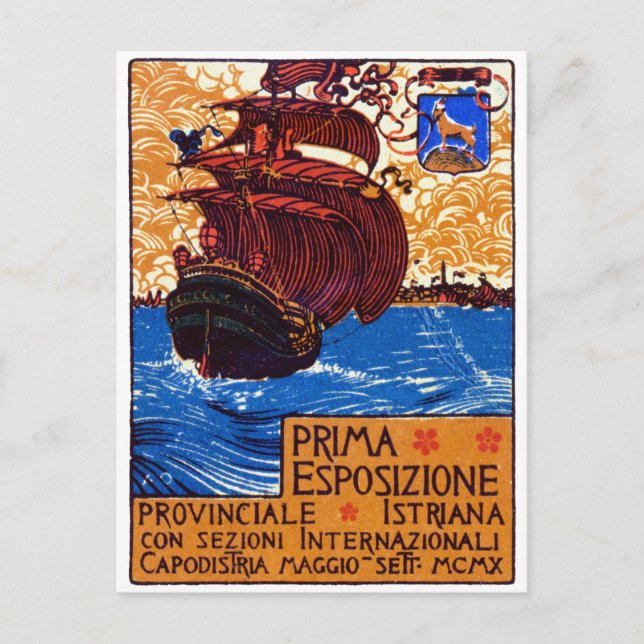 1910 Istrian Expo Poster Postkarte (Vorderseite)