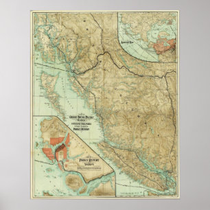 1910 Karte der Grand Trunk Pacific Railway Poster