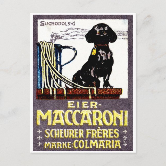 1910 Maccaroni Plakat Postkarte (Vorderseite)